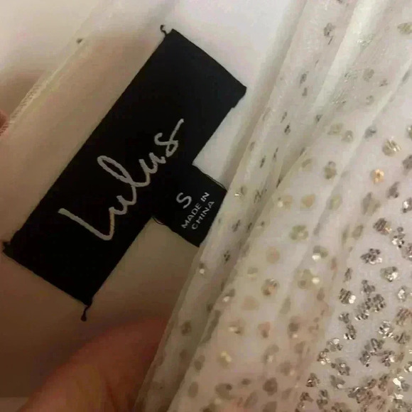 Lulus White and Gold Mini Party Dress NWT - Picture 3 of 5